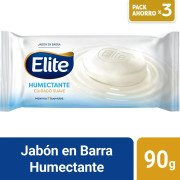 Jabón Elite Barra Humectante Cuidado Suave 90 g 3 un