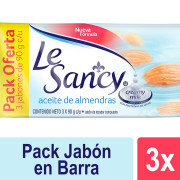 Le Sancy Pack Jabon Aceite De Almendras 90 g x 3 Unidades