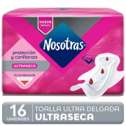 Toalla Higiénica Nosotras Ultra Delgada Cubierta Malla Flujo Regular 16 un