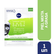 Mascarilla en Tela Nivea Urban Skin Shot Detox 10 Minutos
