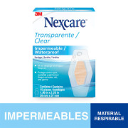 Parche Impermeable Transparente, 15 un. Tamaño único. Nexcare