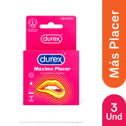 Durex Condones Máximo Placer 3 unidades
