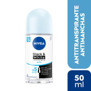Desodorante Nivea Roll On Invisible Black & White Pure 50 mL