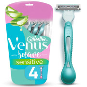 Máquina De Afeitar Desechable Gillette Venus Suave Sensitive Con Skin Elixir, 4 Unidades
