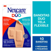 Parche DUO Tamaño surtido, 10 un. Tamaños surtidos. Nexcare