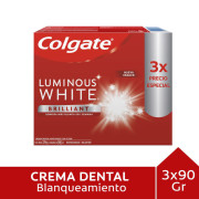 Pasta Dental Colgate Luminous White Brilliant 90 g 3 un