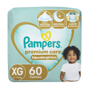 Pañales Pampers Premium Care Hipoalergénico XG 60 un