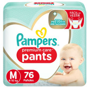 Pañales Pampers Pants Premiun Care M 76 un