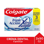 Pasta Dental Colgate Triple Acción Extra Blancura 90 g 3 un
