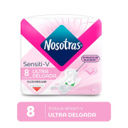 Nosotras Toalla Higiénica Sensiti-V Ultra Invisible Suave x 8 Unidades