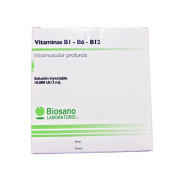 Vitamina B1/B6/B12 x 3 Ampollas Solución Inyectable BIOSANO