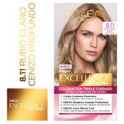 Excellence Tintura 8.11 Rubio Claro Ceniza Profundo x 1 Unidad