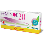Feminol 20 Gestodeno 75mcg Etinilestradiol 20mcg 21 Comprimidos Recubiertos