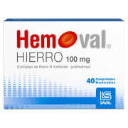 Hemoval 100 mg x 40 Comprimidos Masticables