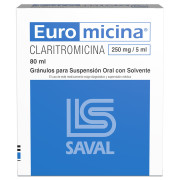 Euromicina 250 mg/5 ml x 80 ml Granulos para Suspension Oral con Solvente