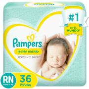 Pañales Pampers Premiun Care Recien Nacido 36 un