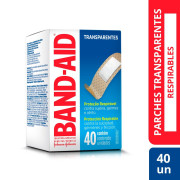 Apósitos adhesivos sanitarios BAND-AID Transparentes x 40 un.