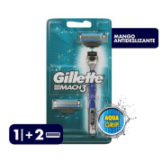 Máquina de Afeitar Gillette Mach3 Aqua Grip + Repuesto 1un