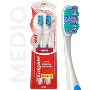 Cepillo de Dientes Colgate 360 White Medio 2 un