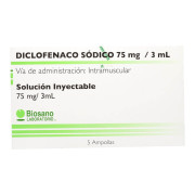 Diclofenaco 75 mg Inyectable x 5 Ampollas 3 ml BIOSANO