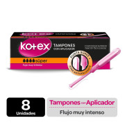 Tampon Kotex Con Aplicador Flujo Muy Intenso 8 un