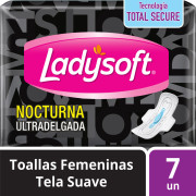 Toalla Higiénica Ladysoft Nocturna Ultra Delgada Tela Suave 7 un