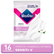 Nosotras Toallitas Humedas Intima Fómula Sensiti-V x 16 Unidades