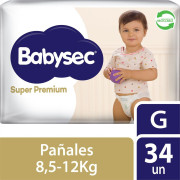 Pañales Babysec Super Premium G 34 un