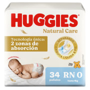 Pañales Huggies Natural Care Recien Nacido 34 un