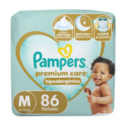 Pañales Pampers Premium Care Hipoalergénico M 86 un