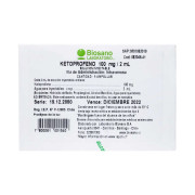 Ketoprofeno 100 mg/2 ml x 5 Ampollas Solución Inyectable IV BIOSANO
