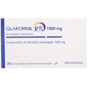 Glafornil XR Metformina 1000 mg 30 Comprimidos Liberación Prolongada