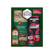 Kit de Cuidado Masculino Shampoo Herbolaria 415ml + Máquina de Afeitar + 1 Cartucho