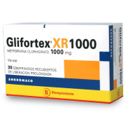 Glifortex XR Metformina 1000 mg 30 Comprimidos Recubiertos de Liberación Prolongada