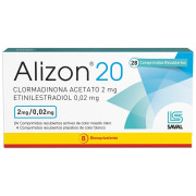 Alizon 20 Clormadinona Acetato 2 mg Etinilestradiol 0,02 mg 28 Comprimidos Recubiertos