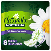 Toalla Higiénica Nocturna Normal Larga Tela Suave 8 unidades