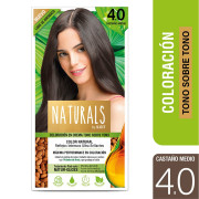Naturals Coloración En Crema Tono Sobre Tono 4.0 Castaño Medio