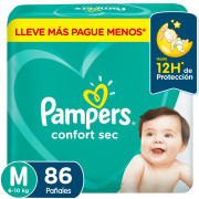 Pañales Desechables Confort Sec M 86 Unidades