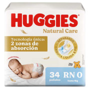Pañales Huggies Natural Care RN 34 Un
