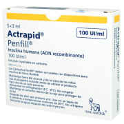 Actrapid-Hm 5 Penfill De 100ui/mL C/3mL Insulina Soluble Humana 100 UI 5 Cartridge