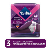 Calzón Nocturno desechable Buenas Noches Máxima Protección Talla M 3 Unidades