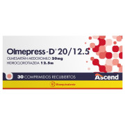 Olmepress-D 20/12,5 Olmesartán 20 mg Hidroclorotiazida 12,5 mg 30 Comprimidos Recubiertos