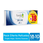 Pañuelo Desechable Triple Hoja, 18 paquetes de 10 pañuelos