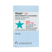 Ritalin Metilfenidato 20 mg 30 Cápsulas
