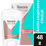 Clinical Desodorante Femenino Clean Scent Crema En Barra 48 grs
