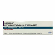 Mircera Metoxipolietilenglicol-Epoetina Beta 100 mcg / 0,3 mL Solucion Inyectable 1 Jeringa Pre Llenada