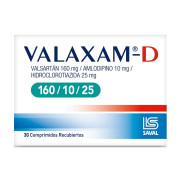 Valaxam-D Valsartán 160 mg Amlodipino 10 mg Hidroclorotiazida 25 mg 30 Comprimidos Recubiertos