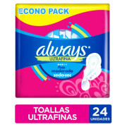 Toalla Higiénica Día Ultradelgada Tela Malla 24 Unidades