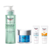 Estuche Antiedad Hyaluron Filler Limpiador dermoPURE 200ml + Eucerin Hydrating+Repair Ultra-Light Gel Cream 50ml + Hydrating Booster Mini 7ml + Sun Oi