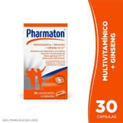 Pharmaton Multivitamínico + Minerales + Gingseng G115 30 Comprimidos Recubiertos